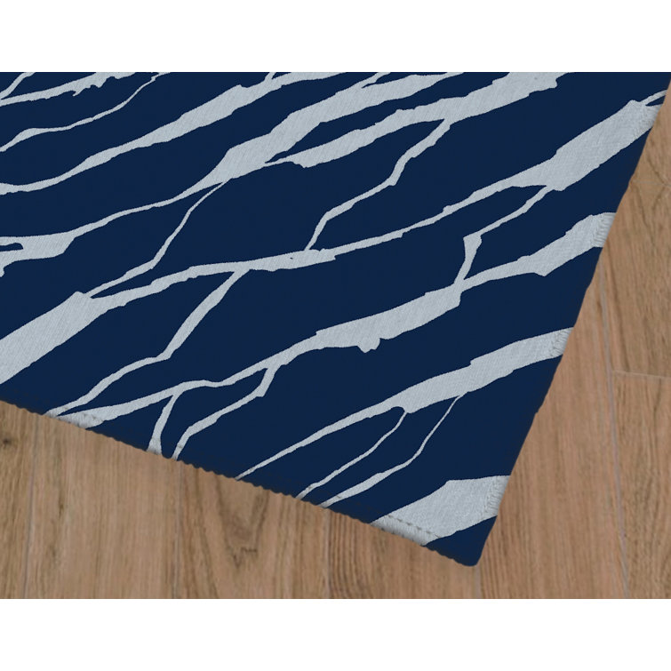 Ebern Designs Navy/Light Blue Indoor/Outdoor Rug Wayfair